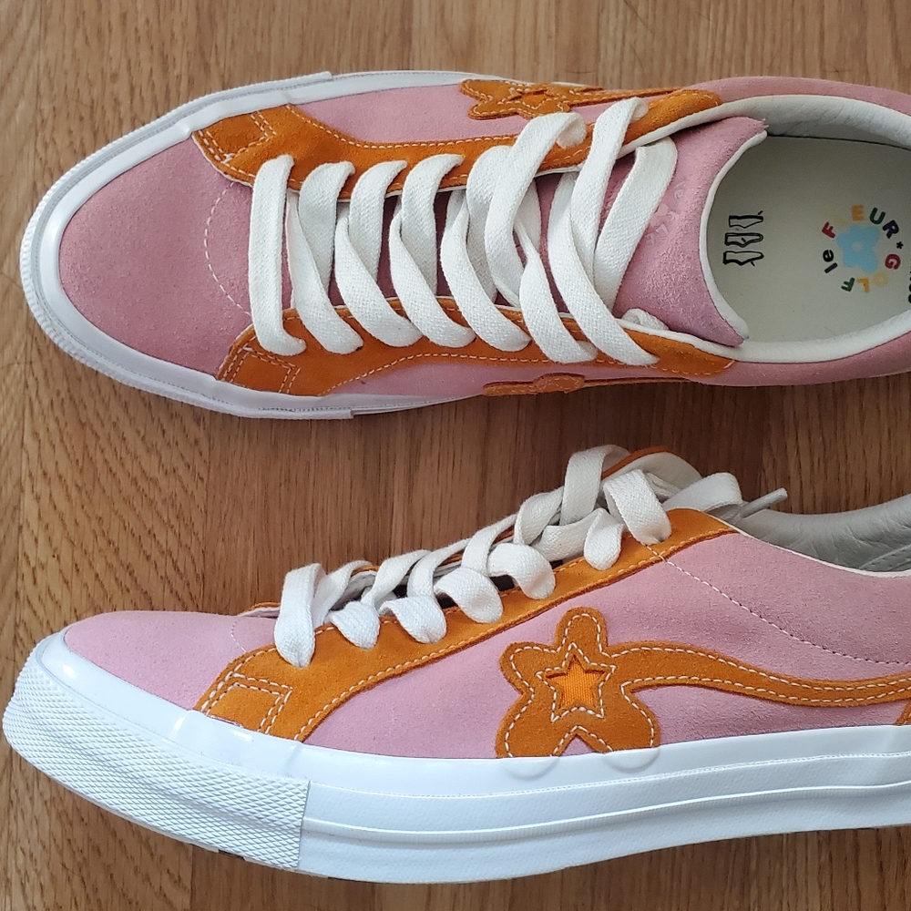 Tyler The Creator Golf Le Fleur Converse orange and pink